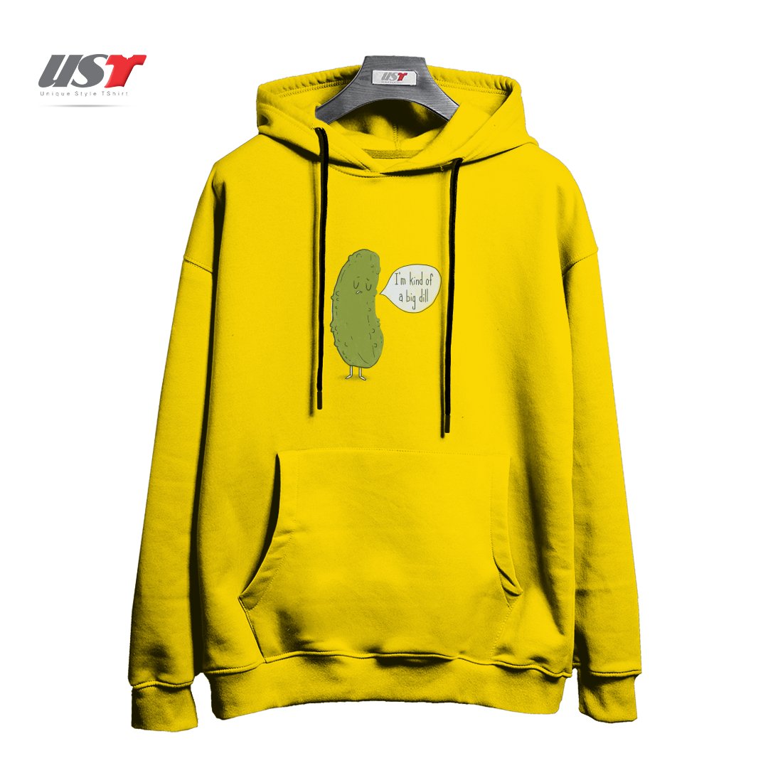 طرح BIG DILL هودی اورسایزرنگ زرد