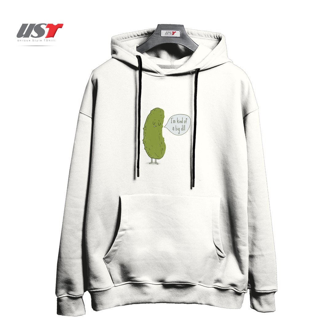 طرح BIG DILL هودی اورسایزرنگ سفید