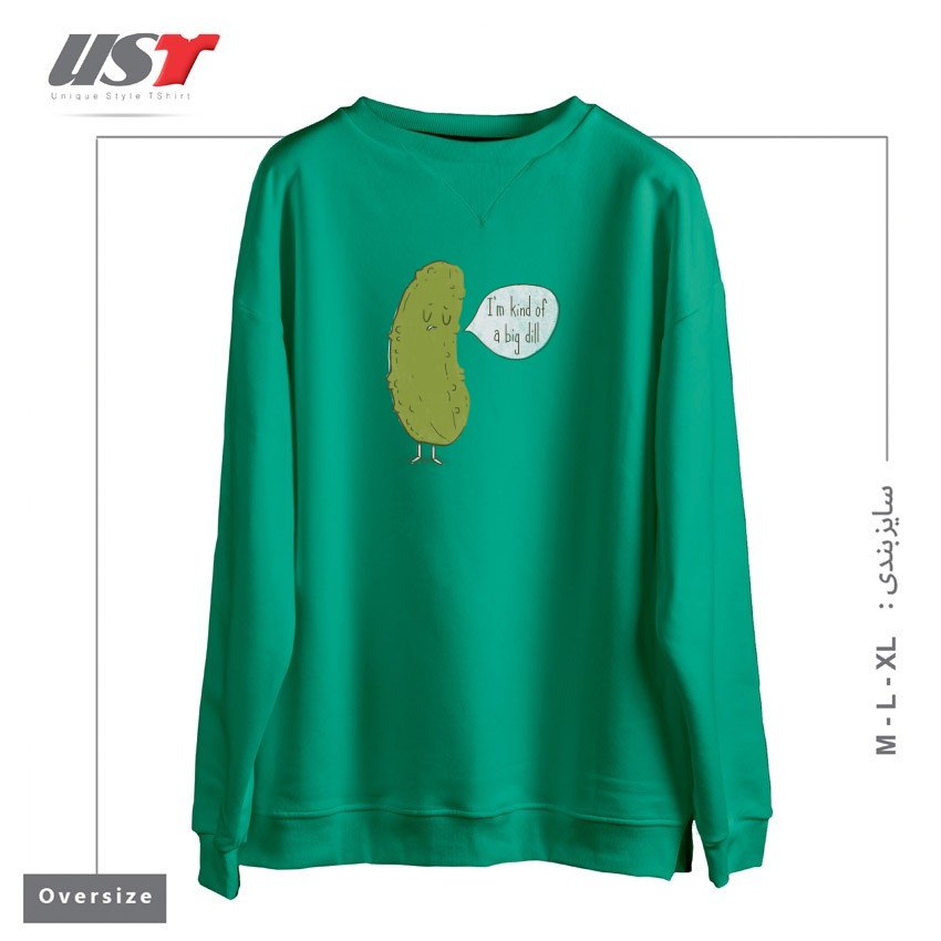 طرح BIG DILL سوییشرت اورسایزرنگ سبز سدری