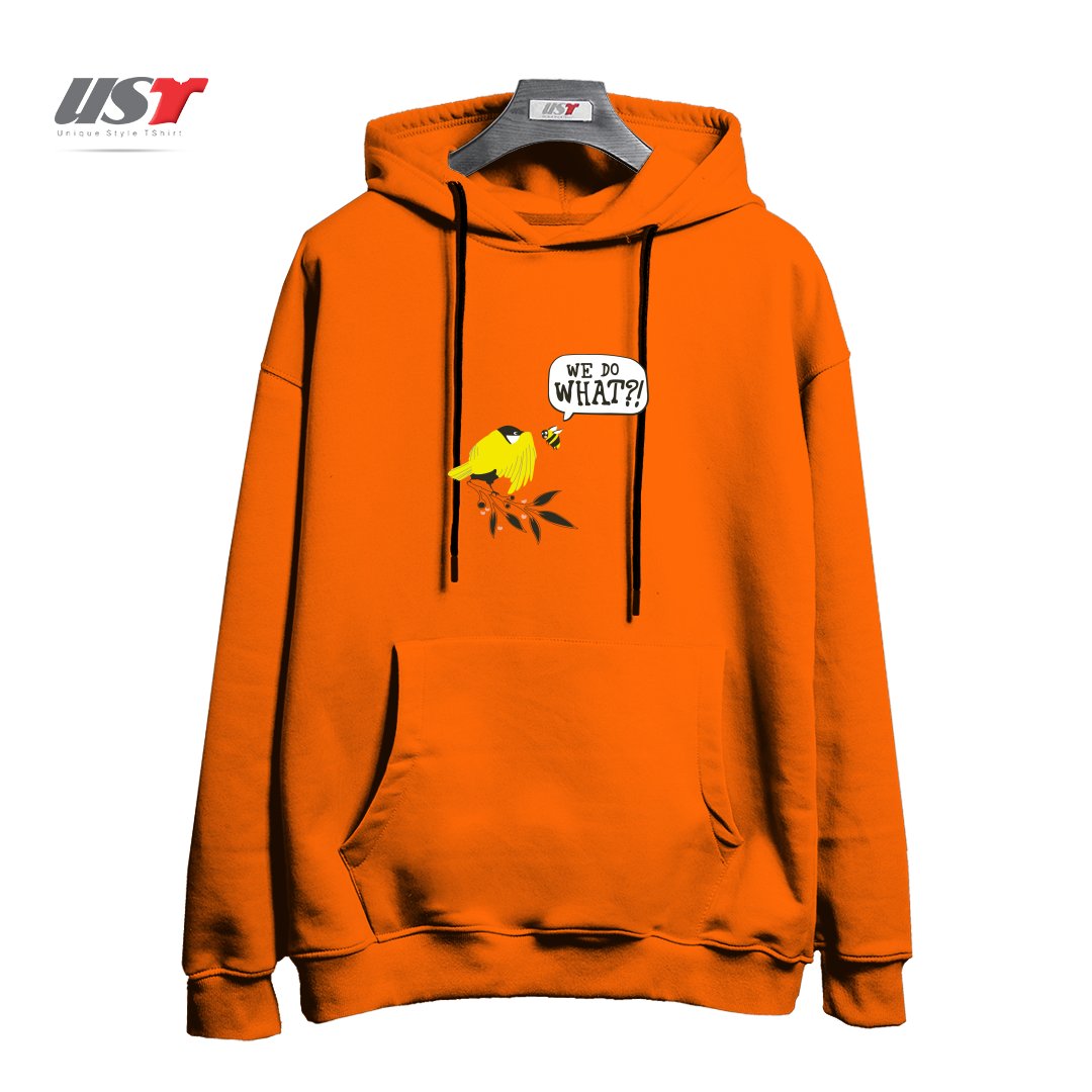 طرح BIRDS & THE BEES هودی اورسایزرنگ نارنجی