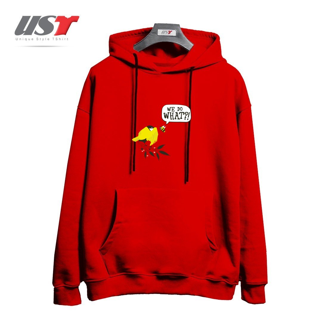 طرح BIRDS & THE BEES هودی اورسایزرنگ قرمز