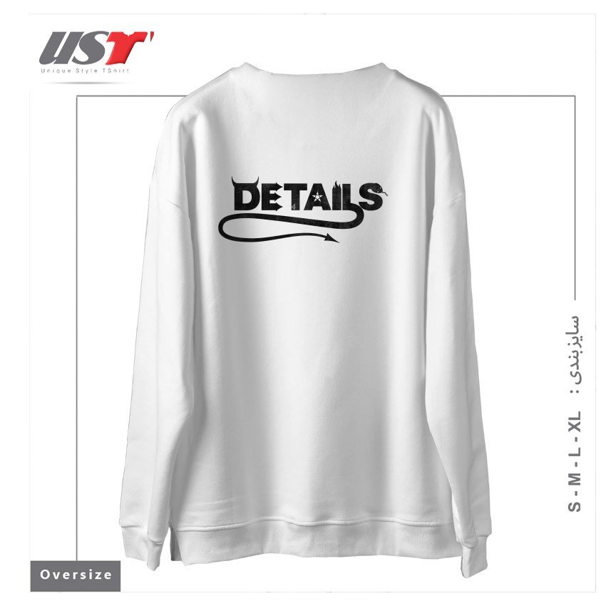 طرح DEVIL INSIDE سوییشرت اورسایزرنگ سفید