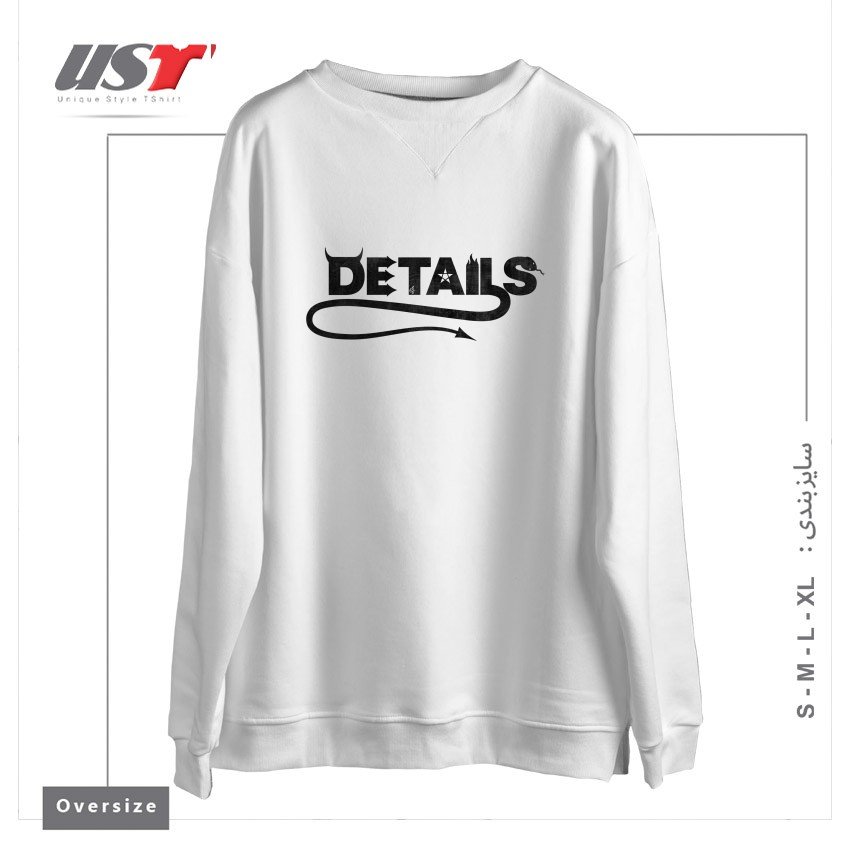 طرح DEVIL INSIDE سوییشرت اورسایزرنگ سفید