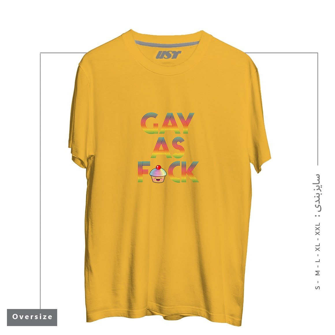 تیشرت اورسایز طرح GAY AS FCK
