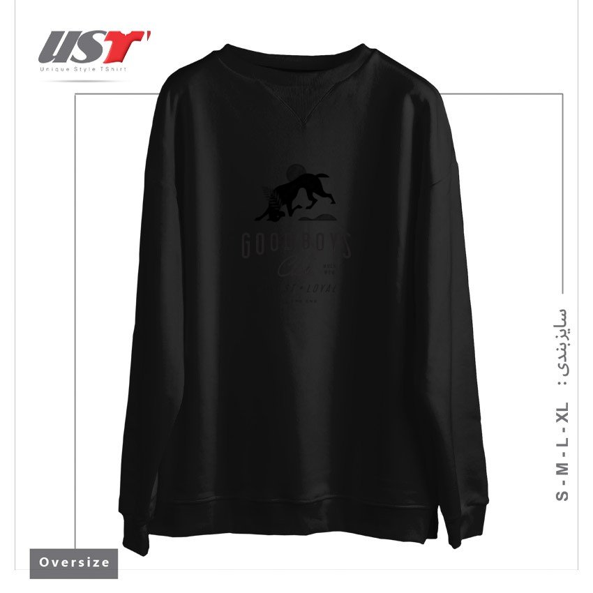طرح GOOD BOYS CLUB سوییشرت اورسایزرنگ مشکی