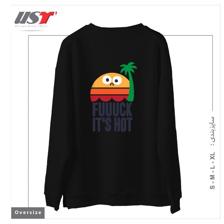 طرح HEATED RHETORIC سوییشرت اورسایزرنگ مشکی