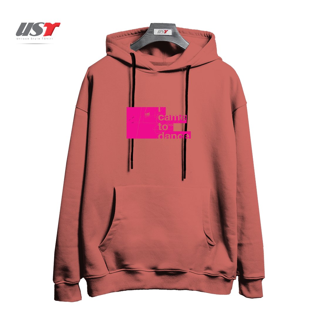 طرح I WANNA DANCE هودی اورسایزرنگ آجری