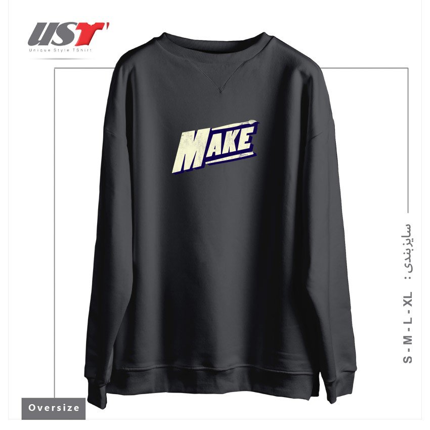 طرح MAKE  DAN ELIJAH FAJARDO  DTG سوییشرت اورسایزرنگ دودی