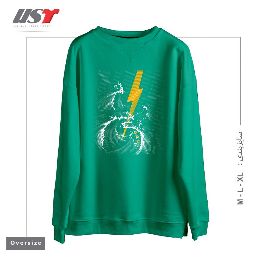 سوییشرت اورسایز طرح ELECTRIC GUITAR STORM