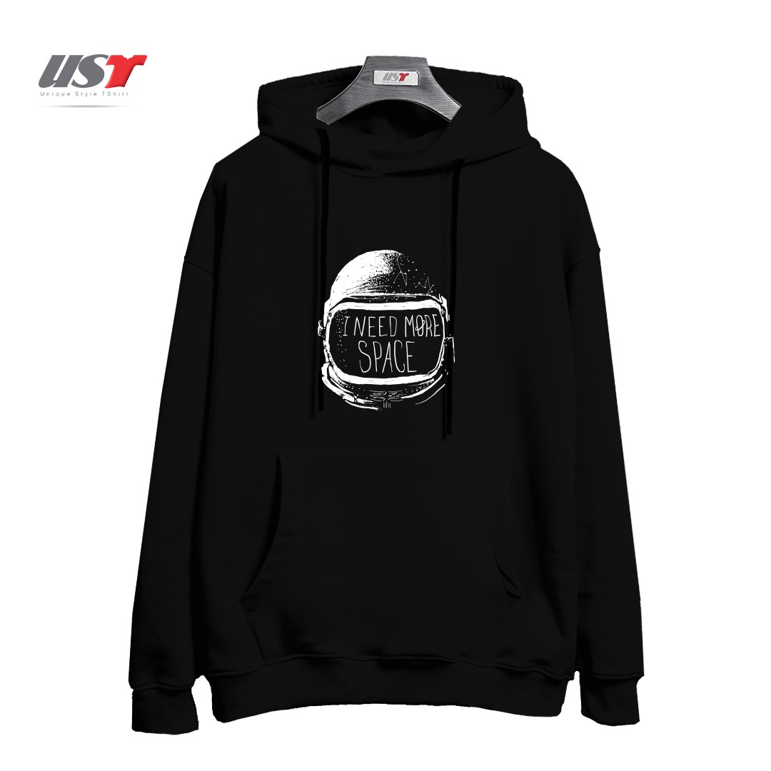 طرح NEVER DATE AN ASTRONAUT هودی اورسایزرنگ مشکی