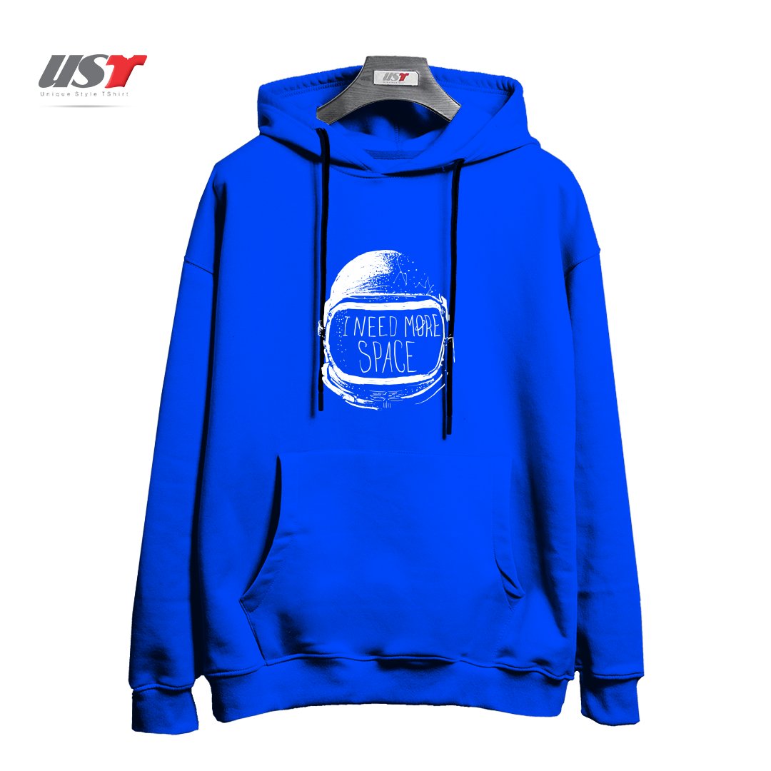 طرح NEVER DATE AN ASTRONAUT هودی اورسایزرنگ آبی شالی