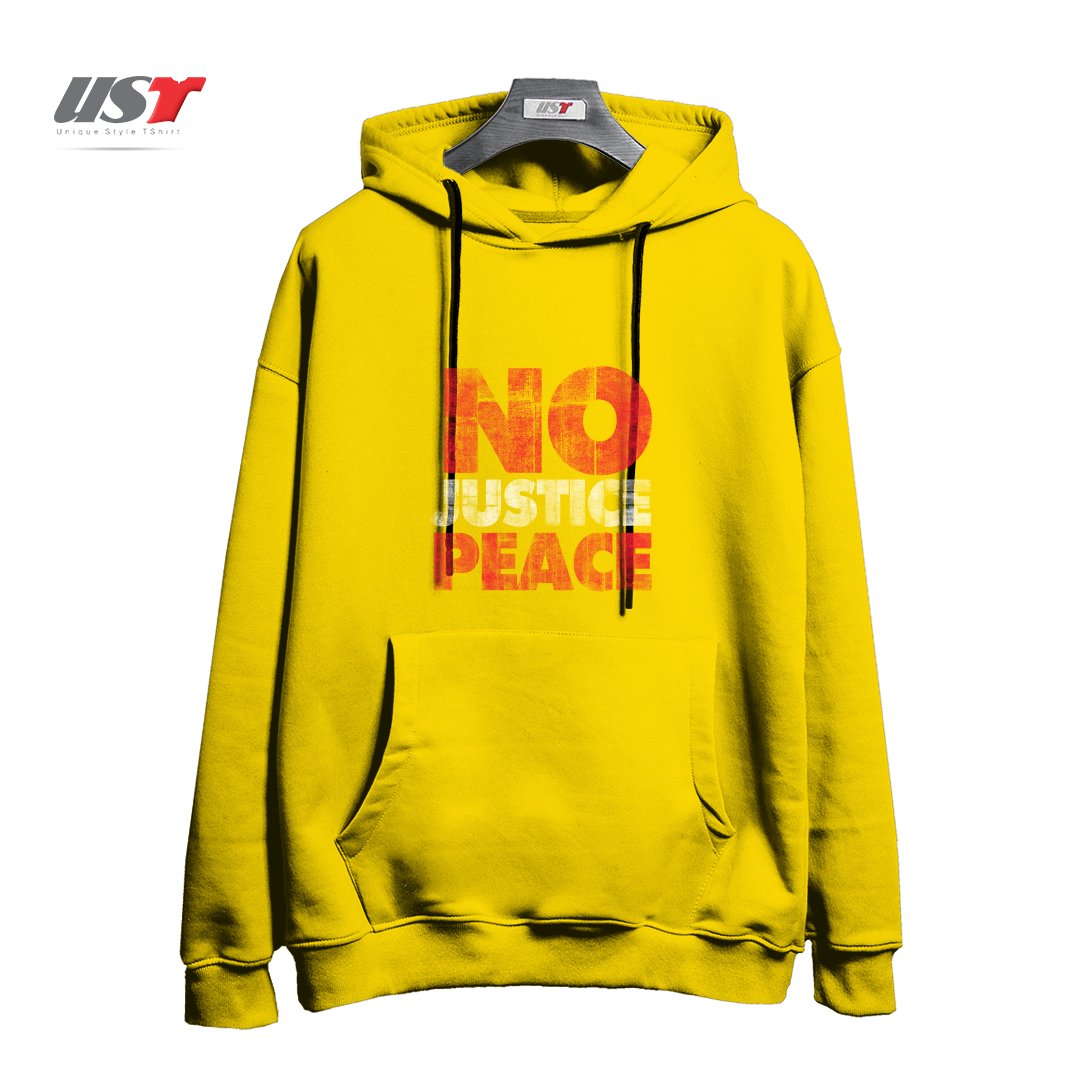 هودی اورسایز طرح NO JUSTICE NO PEACE