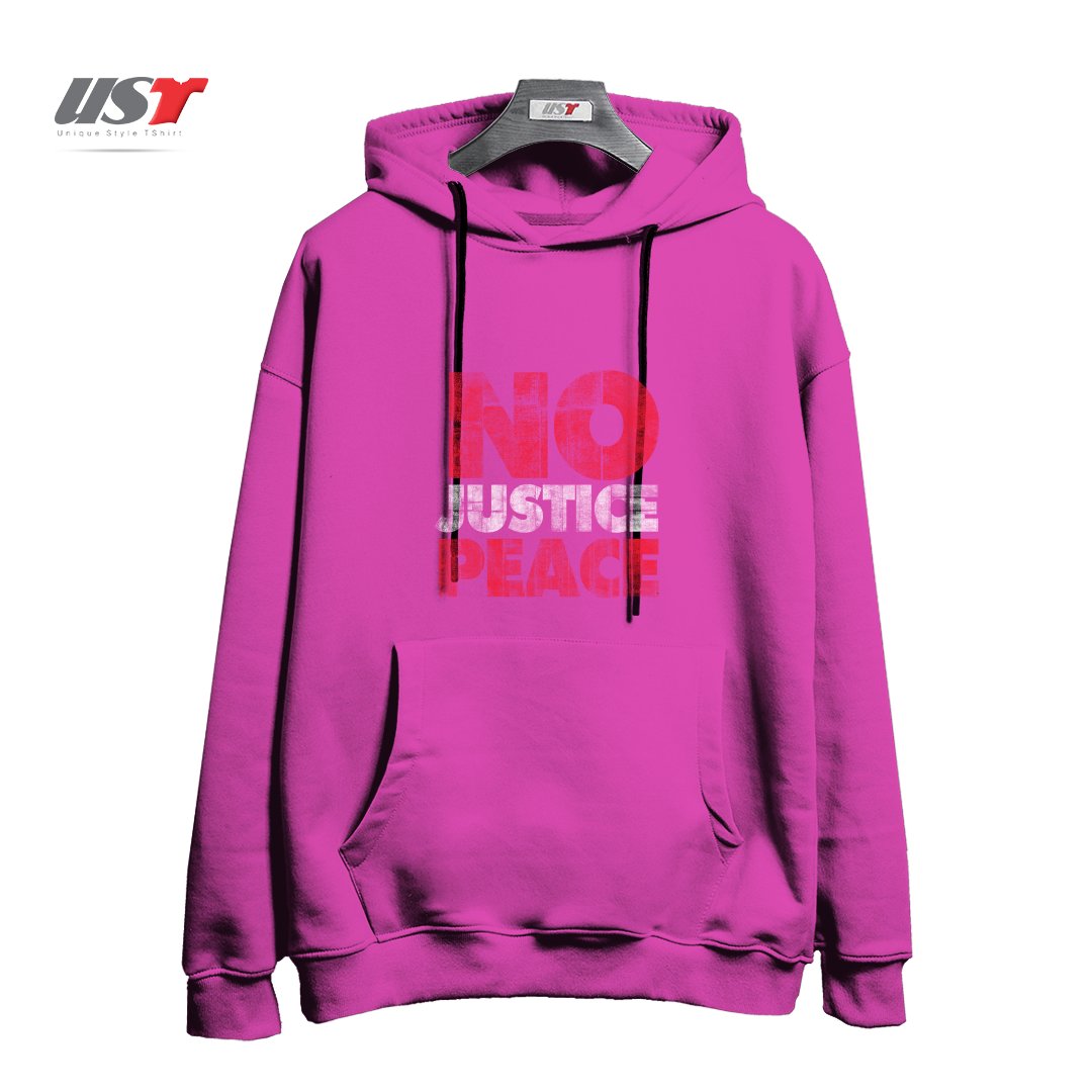 هودی اورسایز طرح NO JUSTICE NO PEACE