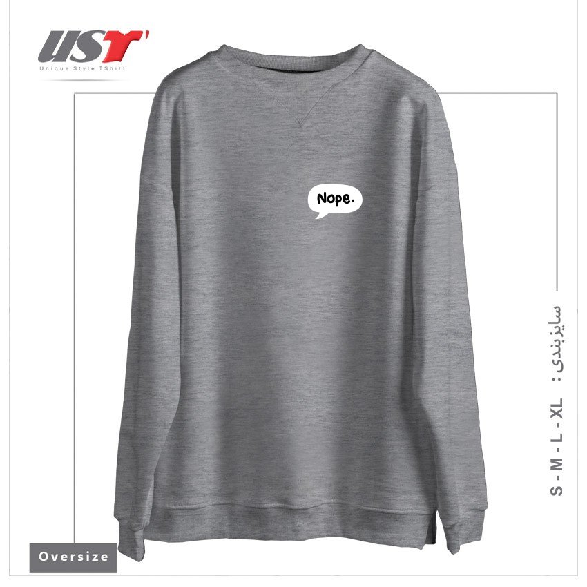 سوییشرت اورسایز طرح NOPE COMICS SPEECH BALLOON DIALOG BOX