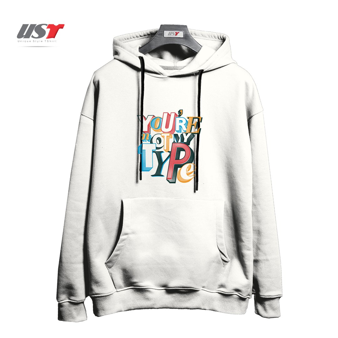 هودی اورسایز طرح NOT MY TYPE