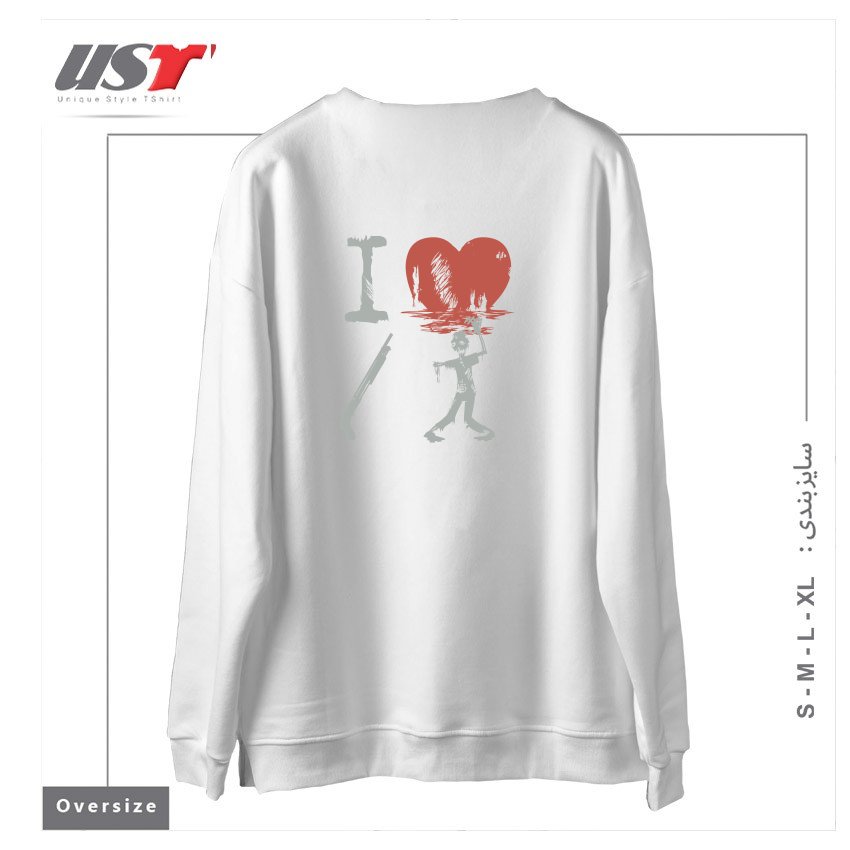 طرح OF THE DEAD سوییشرت اورسایزرنگ سفید