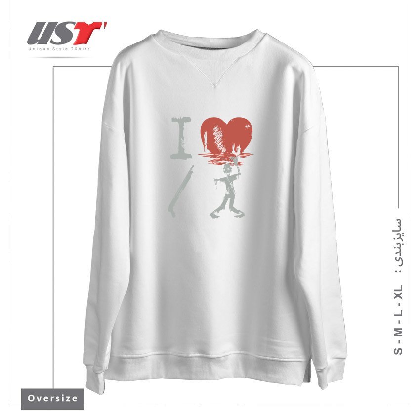 طرح OF THE DEAD سوییشرت اورسایزرنگ سفید