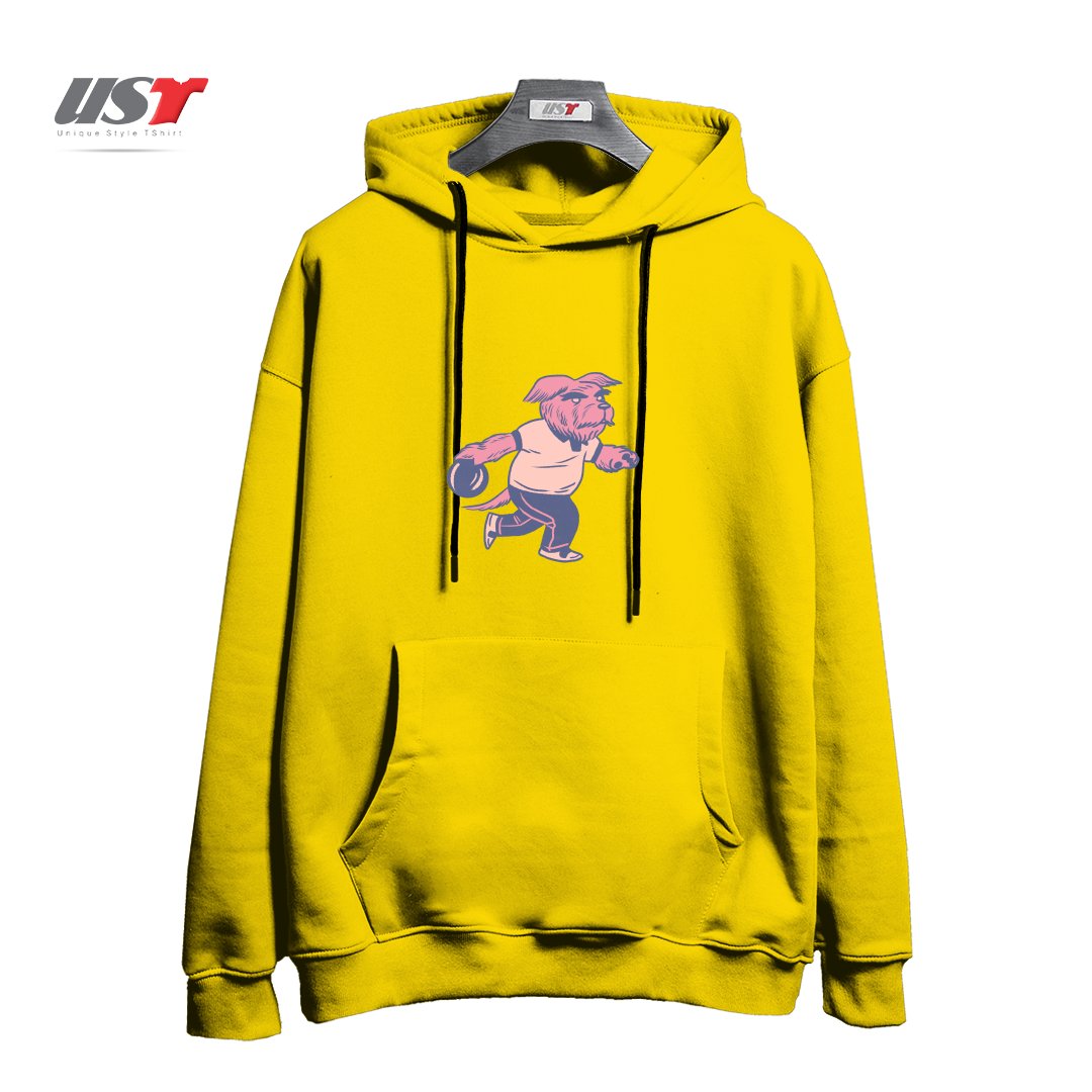 طرح ALLEY DOG هودی اورسایزرنگ زرد