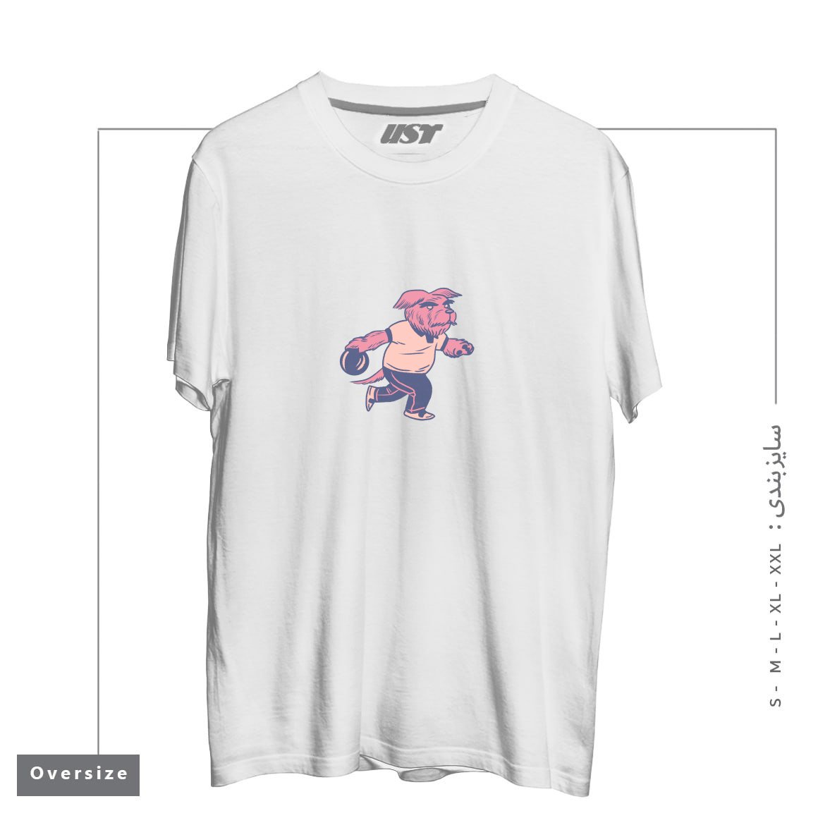 طرح ALLEY DOG تیشرت اورسایزرنگ سفید