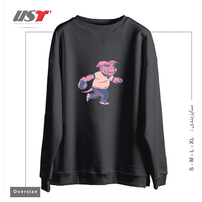طرح ALLEY DOG سوییشرت اورسایزرنگ دودی