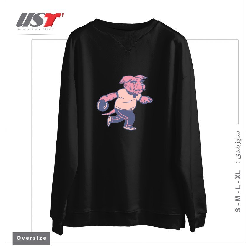 طرح ALLEY DOG سوییشرت اورسایزرنگ مشکی