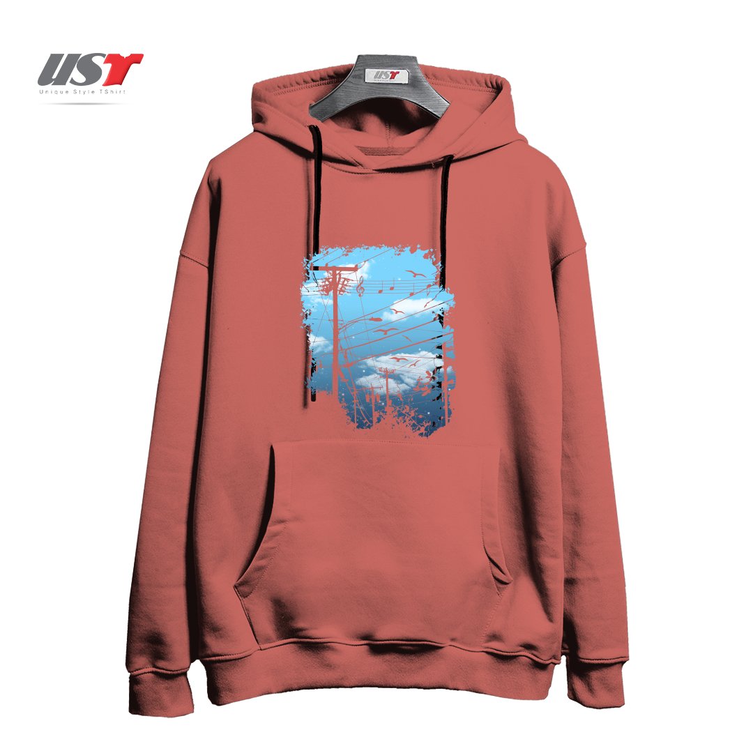 طرح ELECTRIC MUSIC CITY هودی اورسایزرنگ آجری