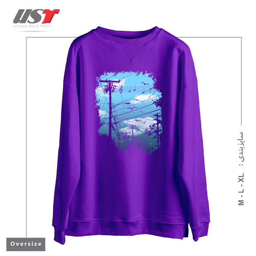 سوییشرت اورسایز طرح ELECTRIC MUSIC CITY