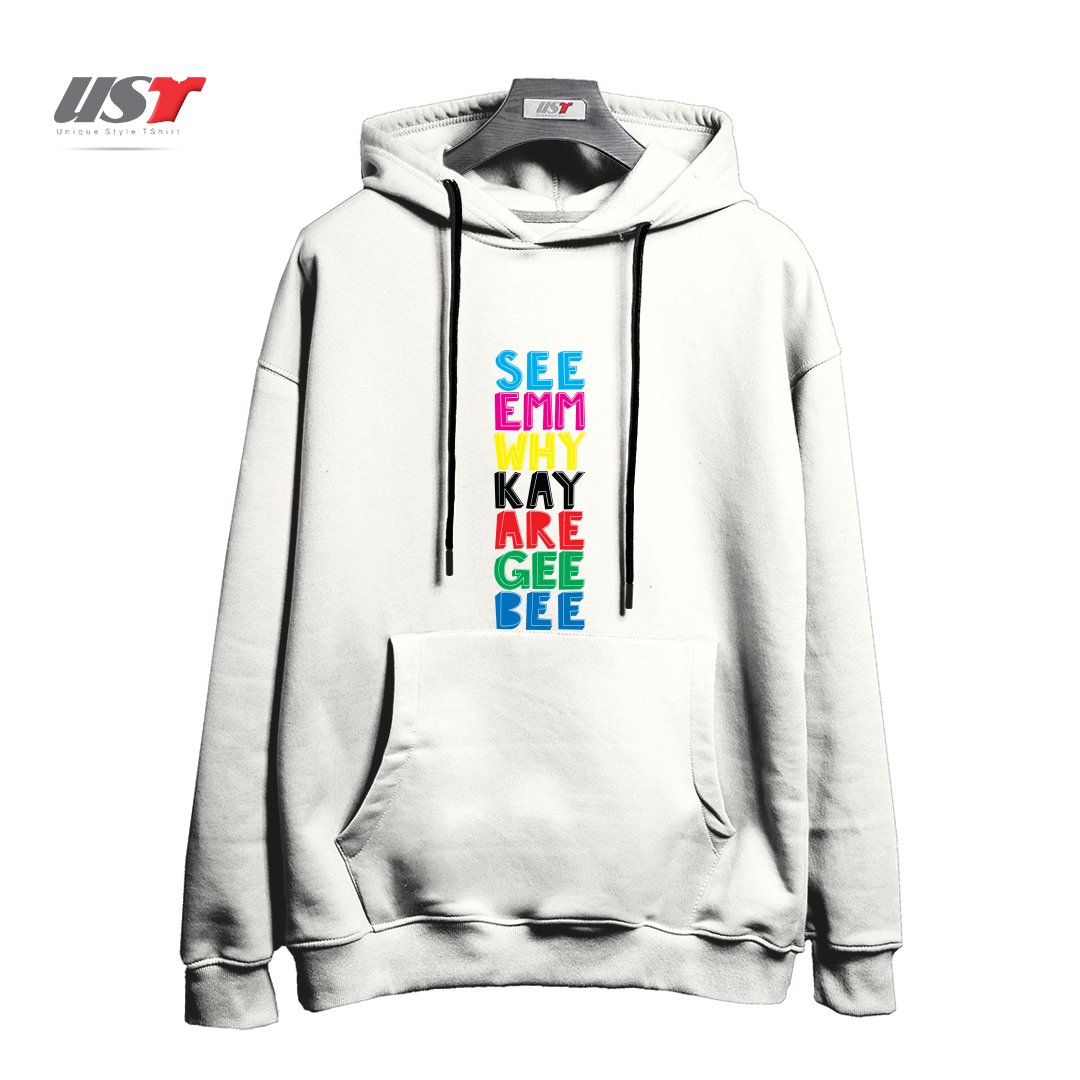 طرح THE SOUND OF COLOUR! هودی اورسایزرنگ سفید