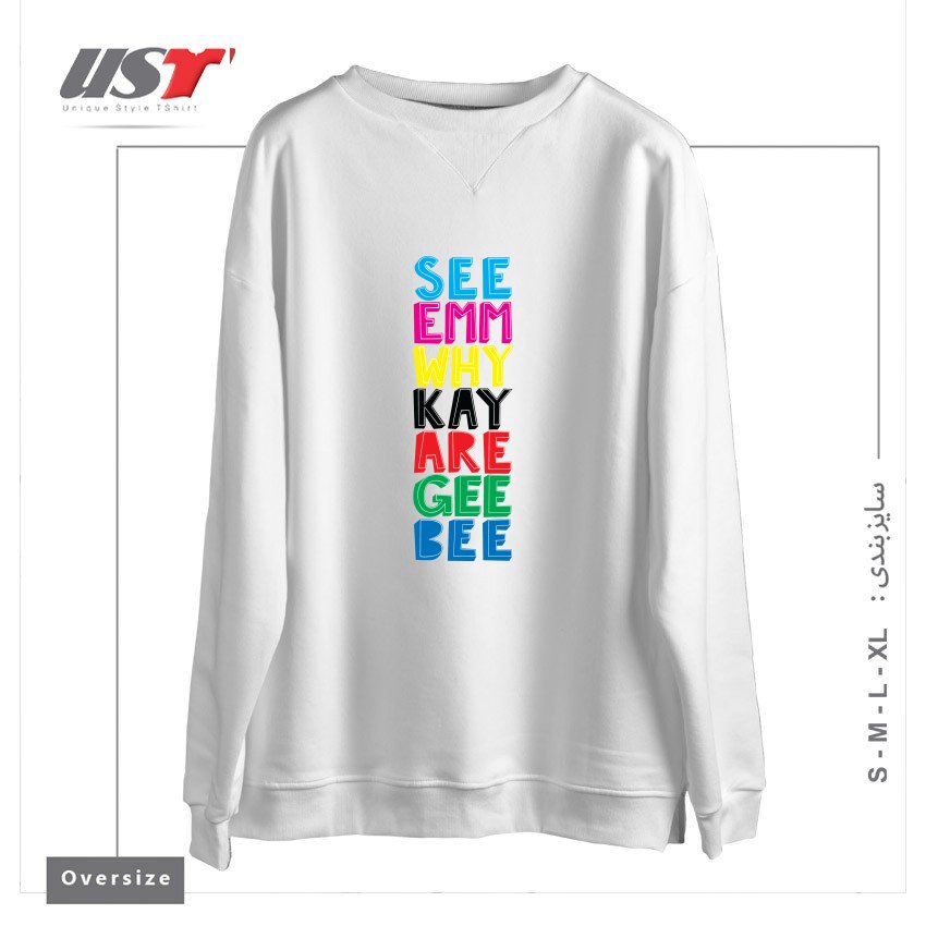 سوییشرت اورسایز طرح THE SOUND OF COLOUR!