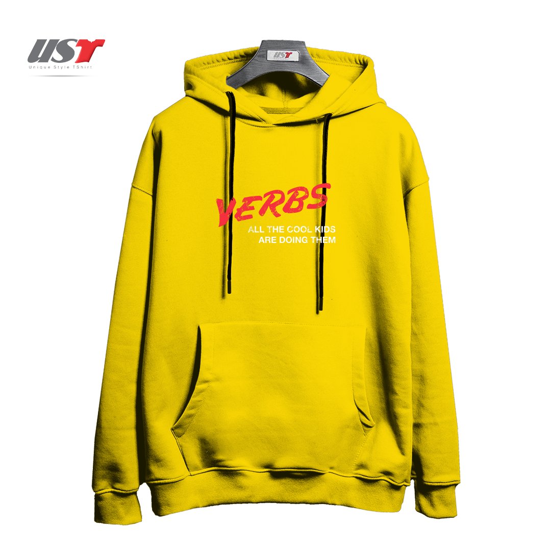 طرح VERBS هودی اورسایزرنگ زرد