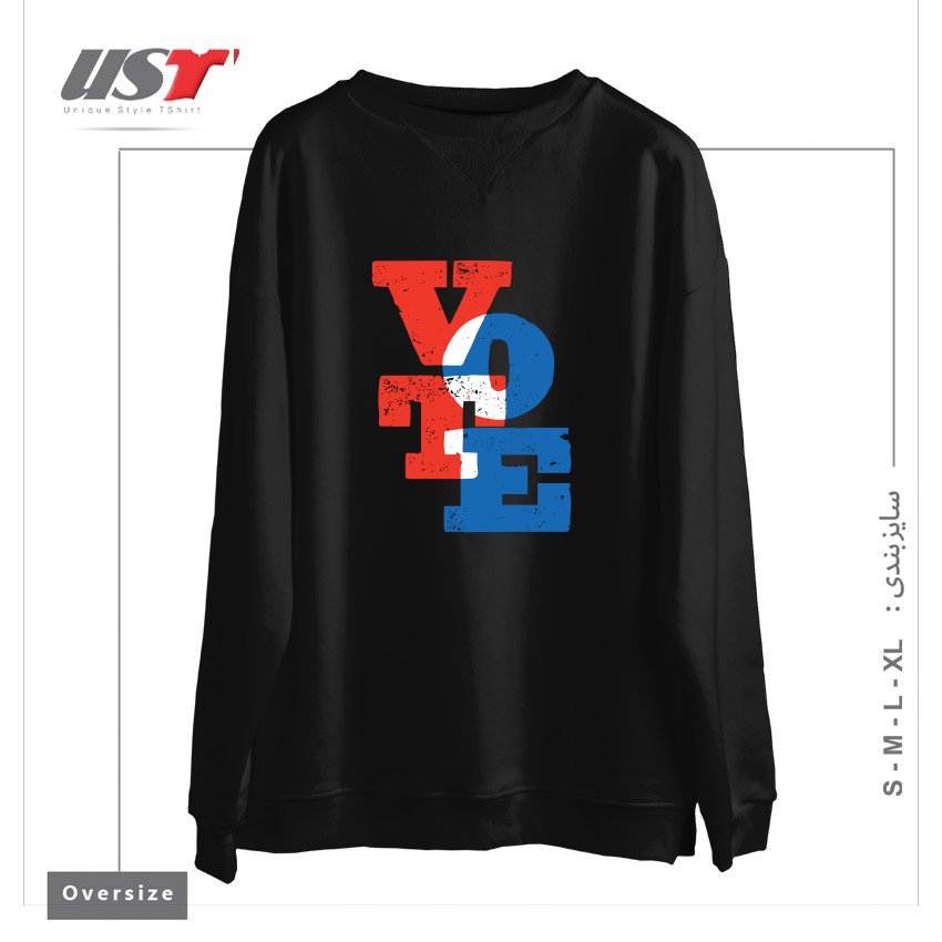 طرح VOTE سوییشرت اورسایزرنگ مشکی