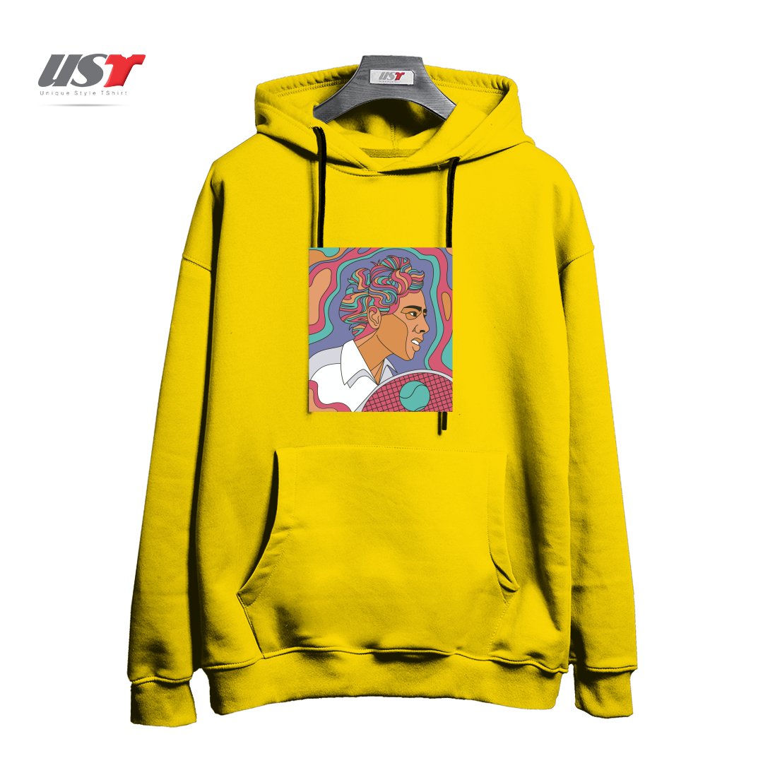 طرح ALTHEA GIBSON هودی اورسایزرنگ زرد