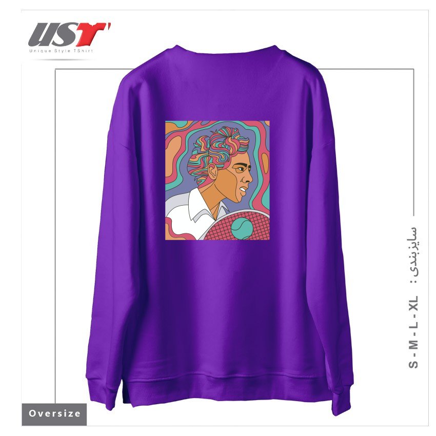 طرح ALTHEA GIBSON سوییشرت اورسایزرنگ بنفش