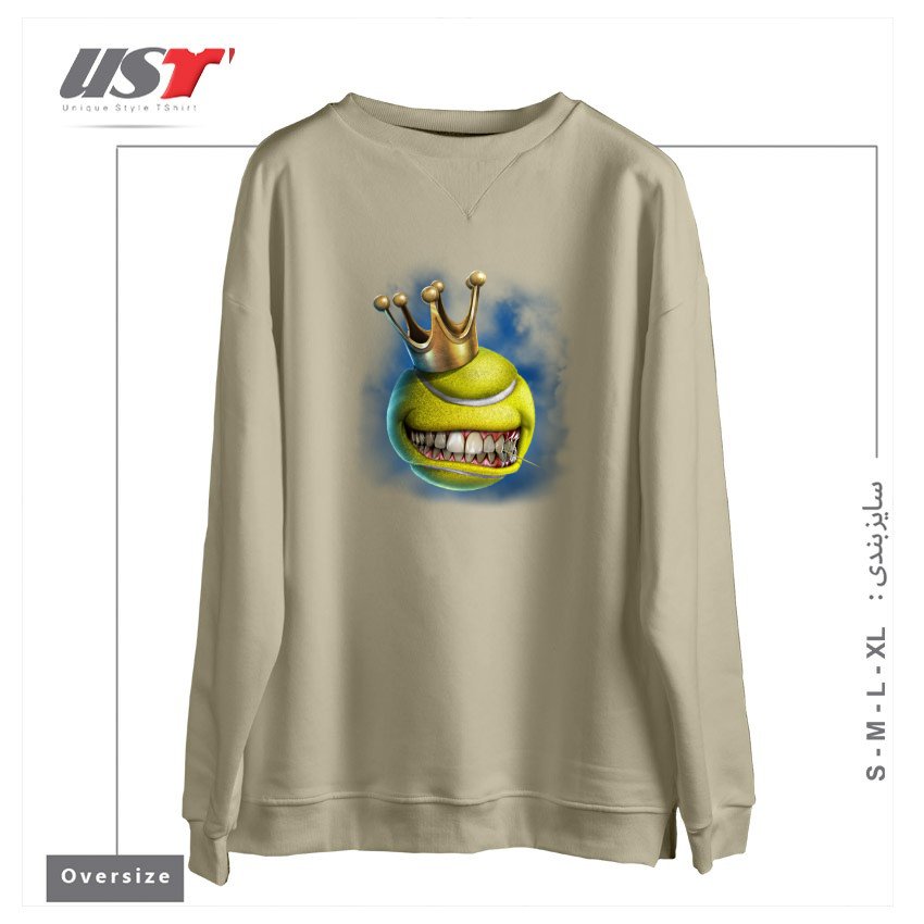 سوییشرت اورسایز طرح CROWN TENNIS