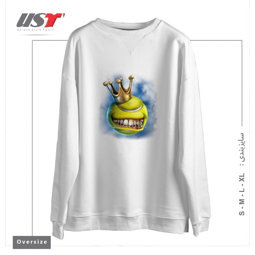 سوییشرت اورسایز طرح CROWN TENNIS