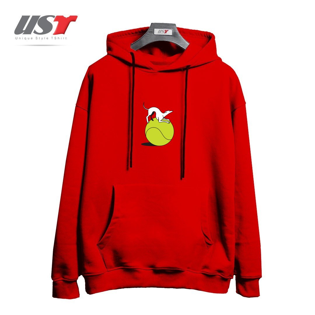 طرح FETCH هودی اورسایزرنگ قرمز