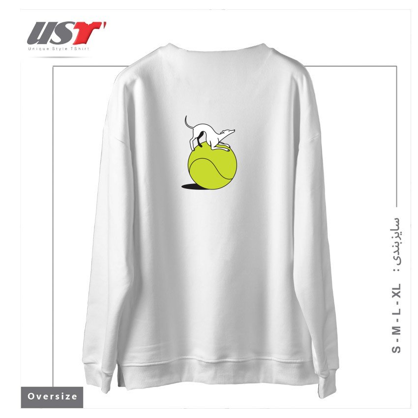 طرح FETCH سوییشرت اورسایزرنگ سفید