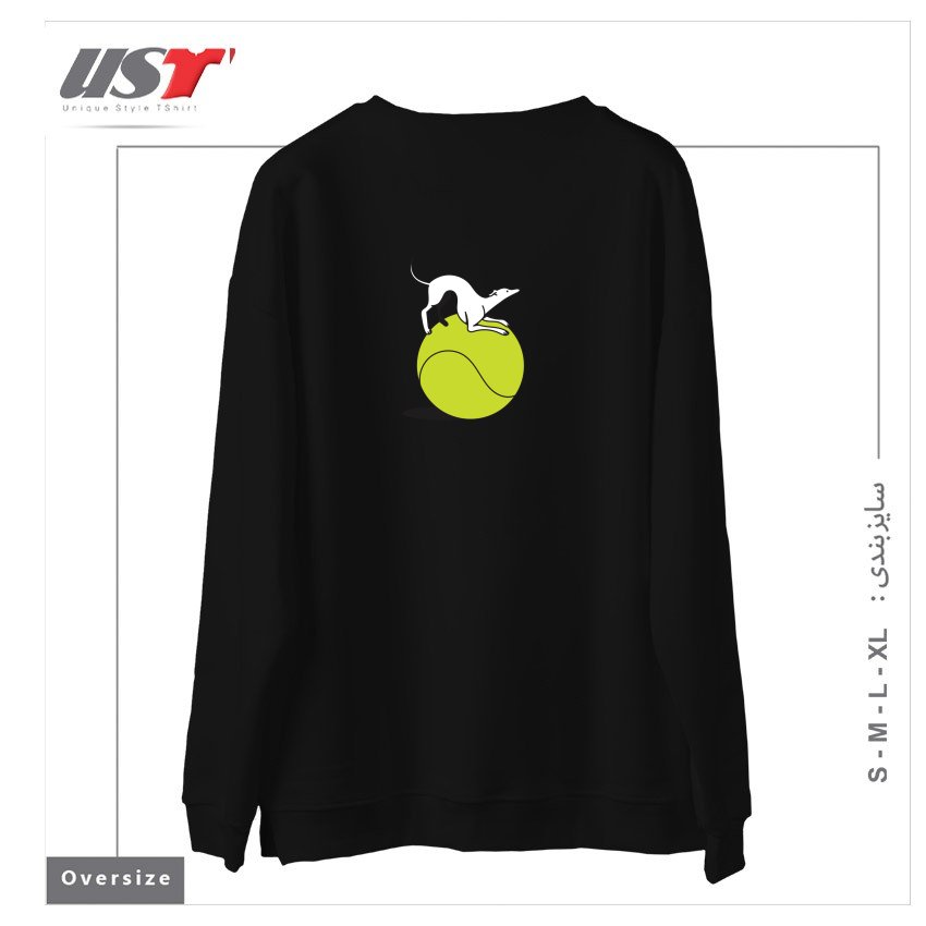 طرح FETCH سوییشرت اورسایزرنگ مشکی