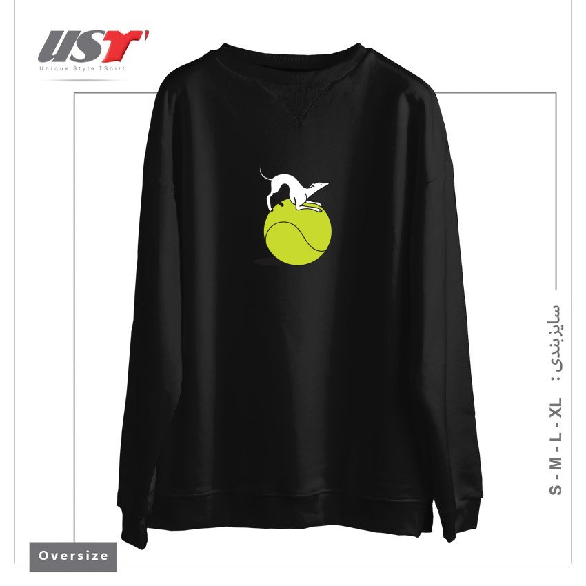 طرح FETCH سوییشرت اورسایزرنگ مشکی