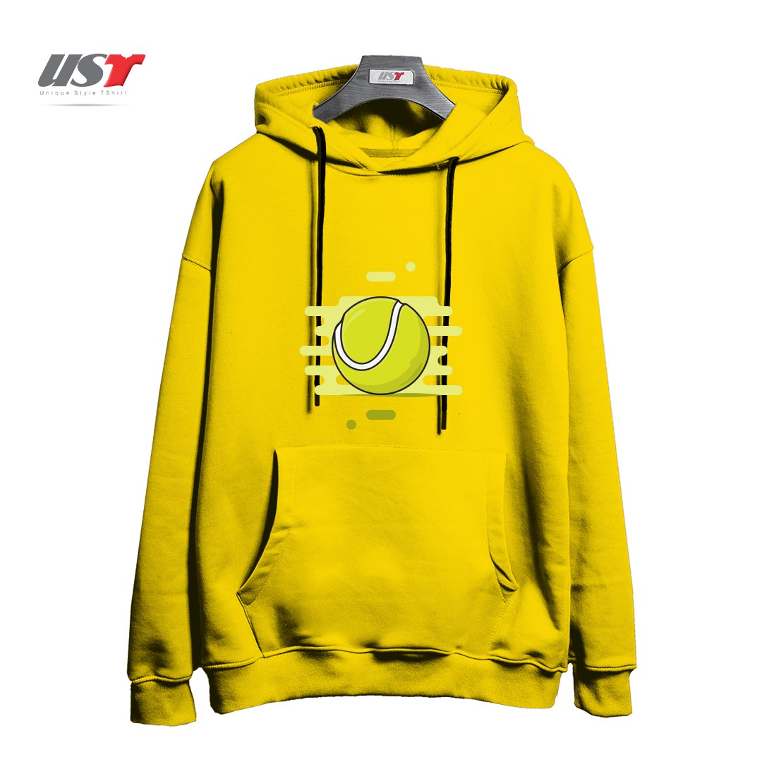 طرح GREEN TENNIS BALL هودی اورسایزرنگ زرد