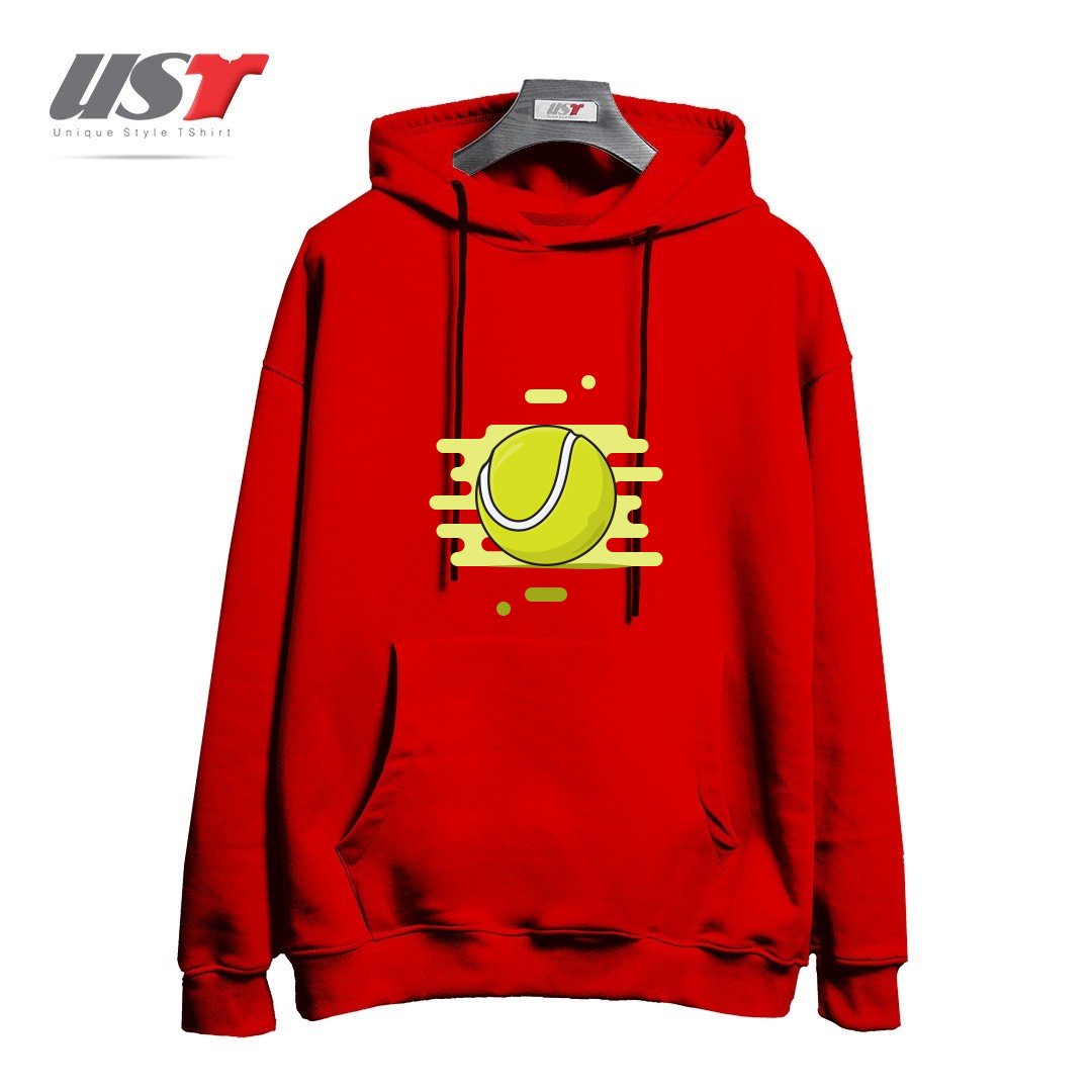 طرح GREEN TENNIS BALL هودی اورسایزرنگ قرمز