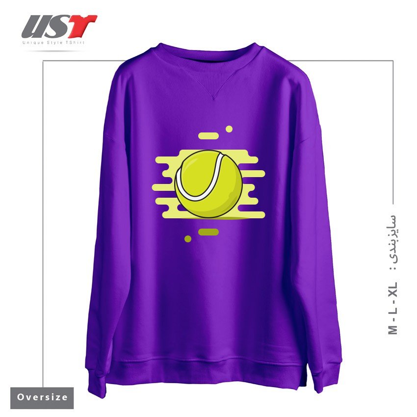 سوییشرت اورسایز طرح GREEN TENNIS BALL
