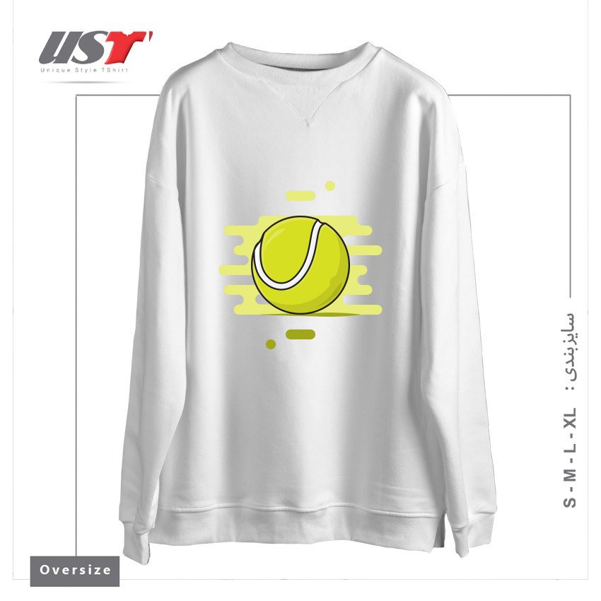 سوییشرت اورسایز طرح GREEN TENNIS BALL
