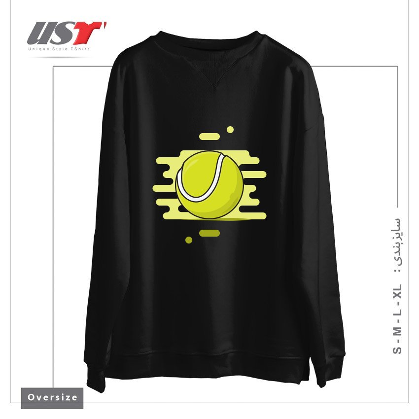 سوییشرت اورسایز طرح GREEN TENNIS BALL