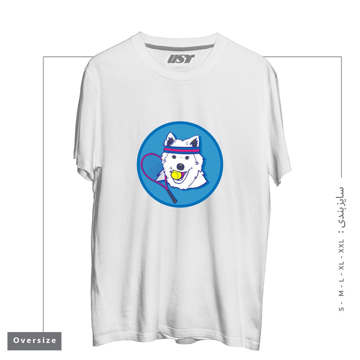 طرح KAYA. تیشرت اورسایزرنگ سفید