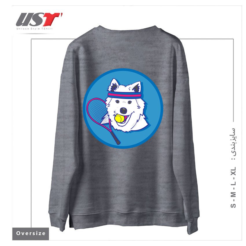 طرح KAYA. سوییشرت اورسایزرنگ طوسی ملانژ