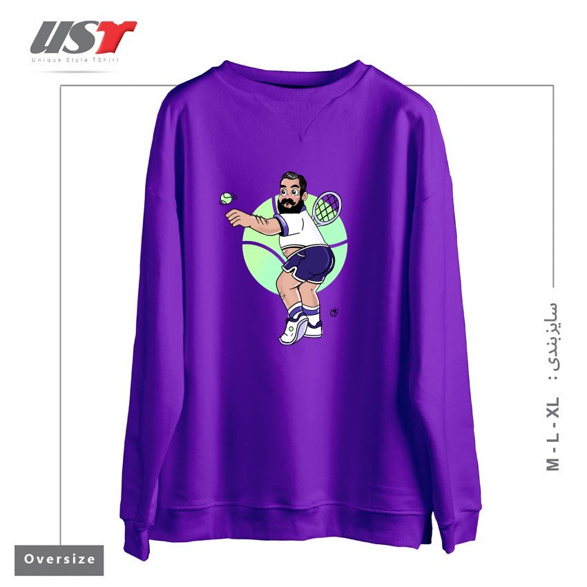 سوییشرت اورسایز طرح RACQUET MAN