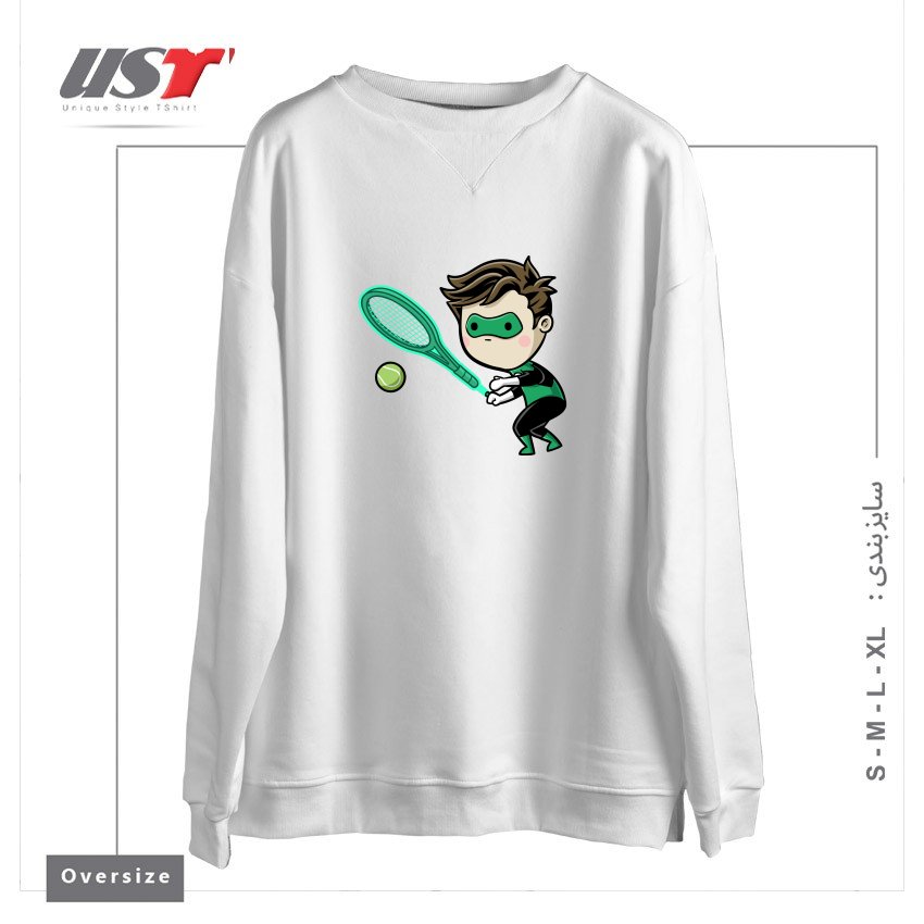 سوییشرت اورسایز طرح SPORTY BUDDY TENNIS