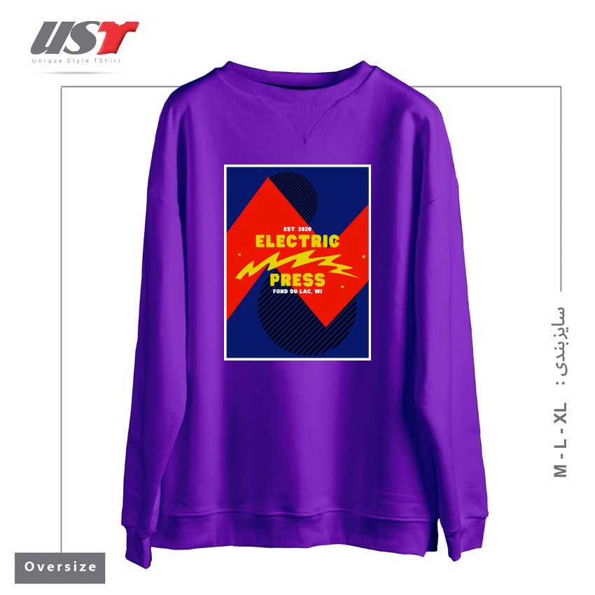 سوییشرت اورسایز طرح ELECTRIC SKY
