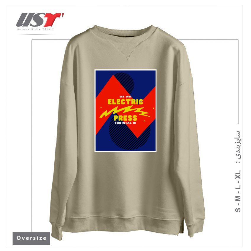 سوییشرت اورسایز طرح ELECTRIC SKY